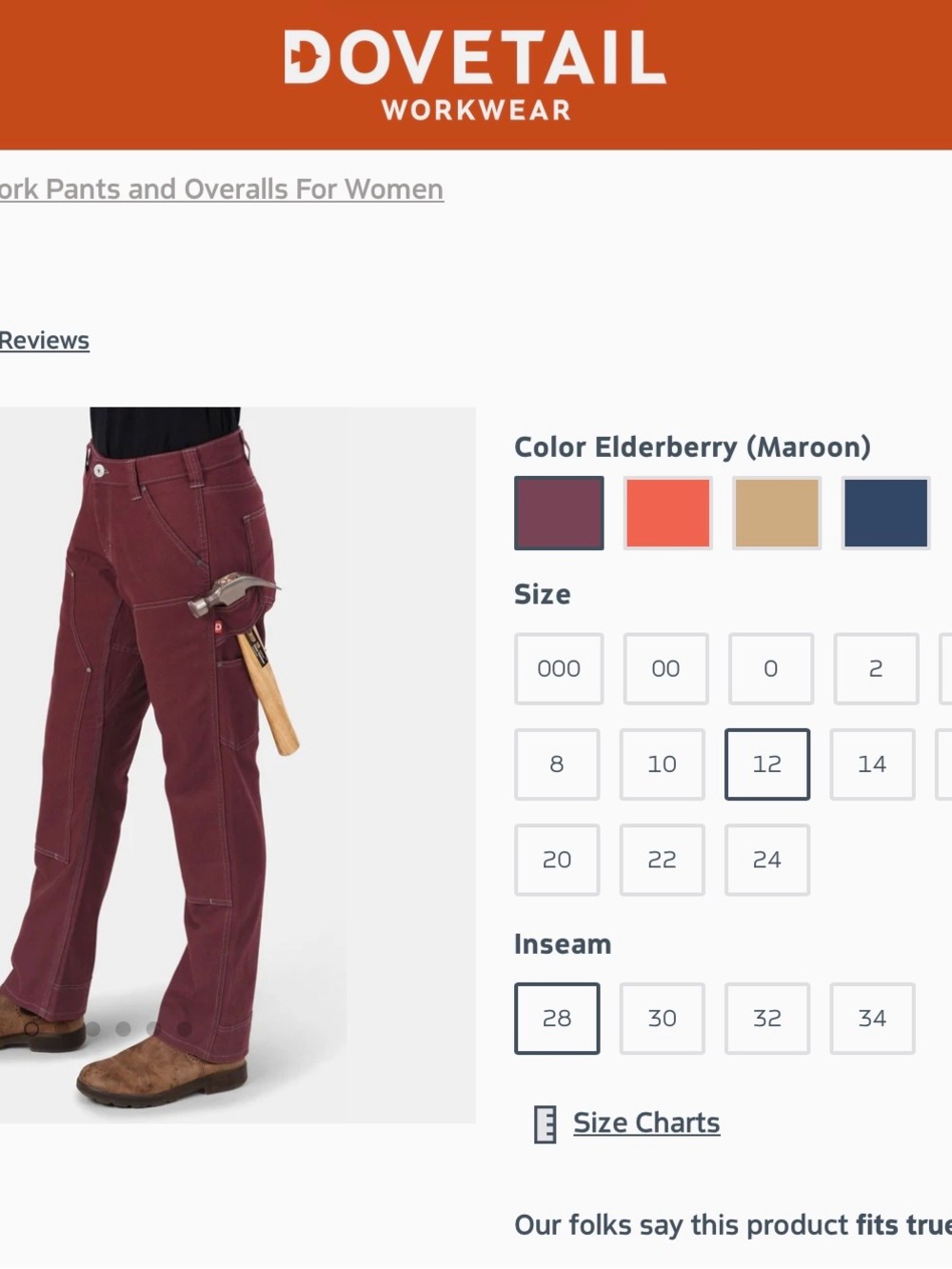 Dovetail Workwear Anna Task Pant